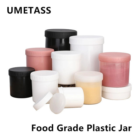 UMETASS Empty plastic jar with Lid for cosmetic cream hair gel food Grade container 150ML 200ML 300ml 500ML 1000ML ► Photo 1/6