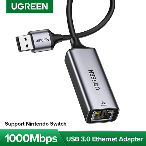 UGREEN USB Ethernet Adapter 10/100/1000 Mbps with 3 Ports USB 3.0 Hub