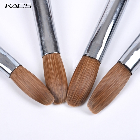 1pcs Kolinsky Sable Acrylic Brush UV Gel Carving Pen Brush Liquid Powder DIY Nail Drawing Flat Round Red Wood Nail Art Brush ► Photo 1/6