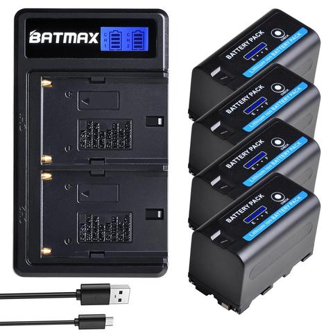 Batmax NP-F750 NP-F770 Battery with LED Power Indicator+New LCD Dual USB Charger for Sony NP F970 F960 F550 F570 QM91D CCD-RV100 ► Photo 1/6