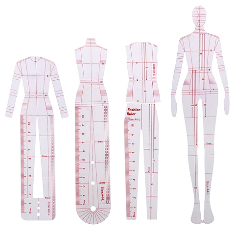 5PCS/set Women Fashion Drawing Ruler Figure Drawing Template for Fashion Design Fashion Sketch Template Female ► Photo 1/6