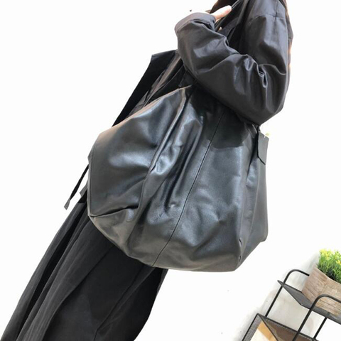 Original Leather Big Bag Hobos 100% Natural Real Cowhide Handbags Casual Simple Design Shoulder Bags Cool Large Tote for Women ► Photo 1/6