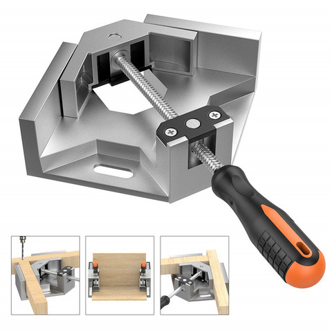 Right Angle Clip Clamp Tool 90 Degree Aluminum Alloy Corner Clamp Single Handle Woodworking Frame Clip Right Angle Folder 1pcs ► Photo 1/6