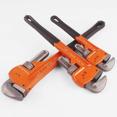 Heavy Duty Straight Pipe Wrench 8in/10in/12in/14in Plumbing Wrenches Universal Adjustable Pipe Clamp Pliers Plumber Spanner Tool ► Photo 1/6