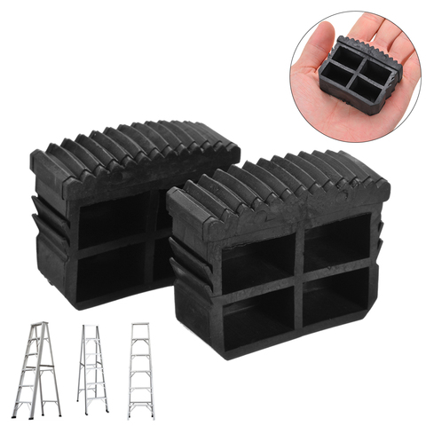 2pcs Black Rubber Step Ladder Feet Non Slip Folding Ladder Foot Replacement Grip Antiskid Inner Plug Cover Ladder Accessories ► Photo 1/6