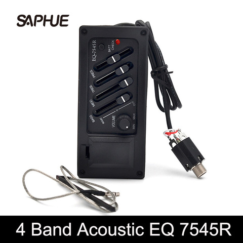 Professional 4 Band Acoustic Guitar Preamp Amplifier EQ 7545R Pickup 6.5MM Output Acoustic Guitar Acceseories Drop Shipping ► Photo 1/6