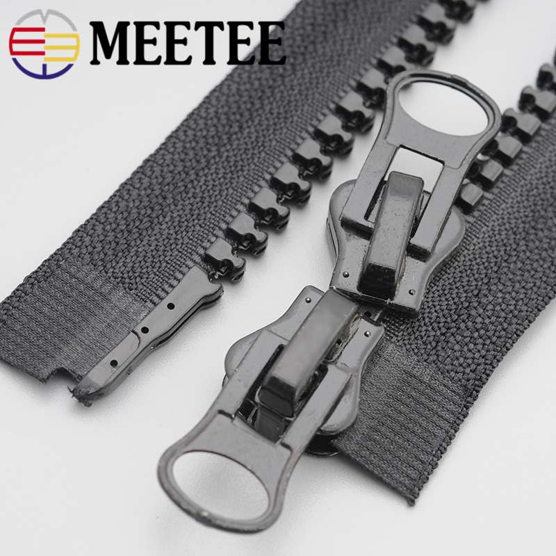 70-200cm Meetee 8# Resin Zippers Open-end Long Zipper for Jackets Coat Bags  Tent Zip Repair Kit DIY Tailor Sewing Accessories