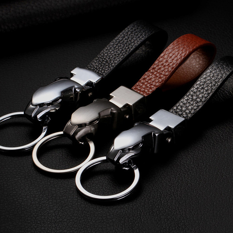 Luxury Car Key Chain Men Women KeyChain High-Grade Leopard for Key Rings Purse Charm Bag Pendant Leather Rope Fathers Day Gift ► Photo 1/6