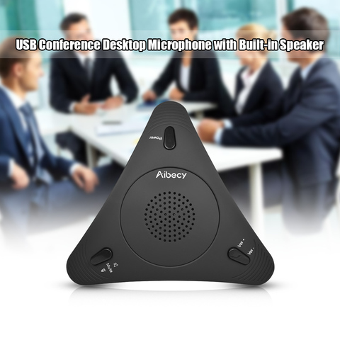 Aibecy USB Desktop Computer Conference Omnidirectional Condenser Microphone Mic Speaker Speakerphone 360° Audio Pickup ► Photo 1/6