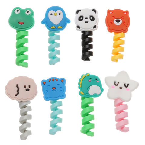 Cartoon Silicone Spiral Cable Protector Data Line Cord Protector Protective Case Cable Winder Cover USB Charger Cable ► Photo 1/6