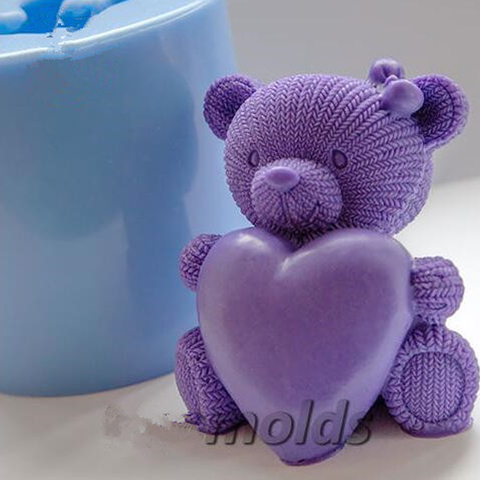 Teddy Bear With Heart 3D Silicone Mold