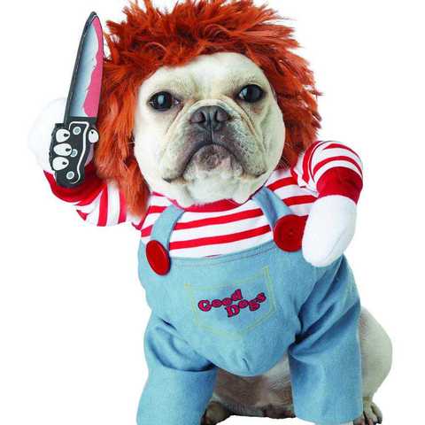 Pet Dog Halloween Costume Novelty Dogs Clothes Holding a Knife Christmas Clothing Funny Pet Cat Party Cosplay Apparel Outfits ► Photo 1/6