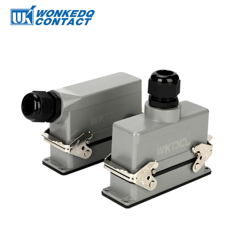 Rectangular Heavy Duty Connector HDC-HE-010 Core Industrial Waterproof Aviation Plug Socket 16A 500V Top Line And Lateral Line ► Photo 1/6