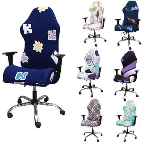 1 Set Office Computer Game Chair Covers Stretch Spandex Armchair Covers removable Washable Racing Gaming Swivel Chair Cover ► Photo 1/6