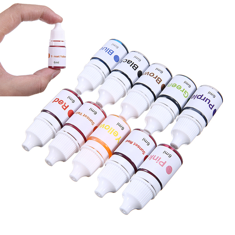 10pcs Liquid Soap DYE Pigment DIY Manual Soap Colorant Tool Kit 6ml/bottle Handmade Bath Bomb Dyes For Soap Making Coloring ► Photo 1/6