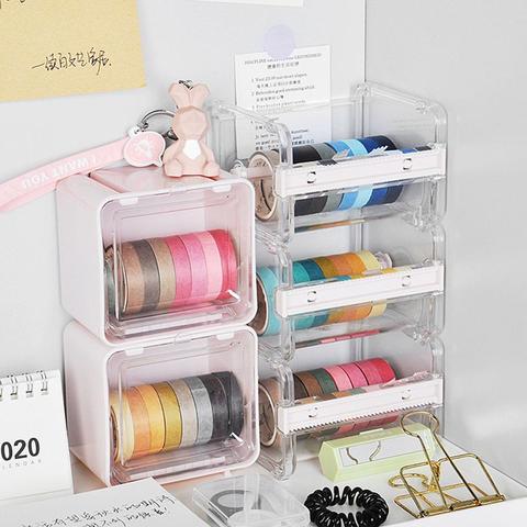 Durable Journal Washi Tape Dispensor Cutter Holder Transparent Washi Tape Storage Deck Organizer Office Supplies ► Photo 1/6