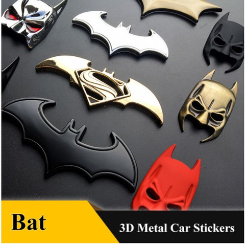 3D Car Stickers Cool Metal Bat Auto Logo Car Styling Metal Bat Badge Emblem Tail Decal Motorcycle Car Accessories Automobiles ► Photo 1/5