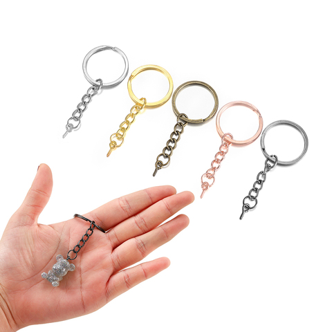 10pcs/lot 25-30mm Screw Eye Pin Key Chain Key Ring With Eye Screws Round Split Keyrings For DIY Jewelry Making Accessories ► Photo 1/6