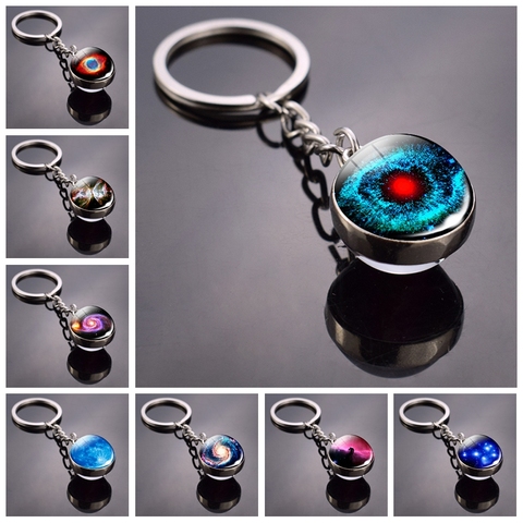 Helix Nebula Planet Keychain The Andromeda Galaxy Art Picture Glass Ball Pendent Keychain Star Keyring Astronomy Gift ► Photo 1/6
