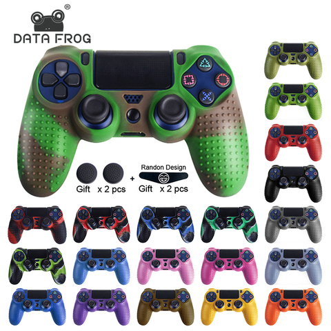Data Frog Anti-slip Silicone Cover Protection Case For SONY Playstation 4 PS4 Controller Rubber Case For PS4 Pro Slim Gamepad ► Photo 1/6
