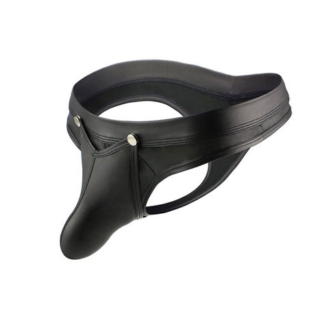 Sexy Men COCK Ring Open Crotch G-string U Convex Pouch G-string Low Rise Sexy Thongs PU Faux Leather T-Back G-string Plus Size F ► Photo 1/6