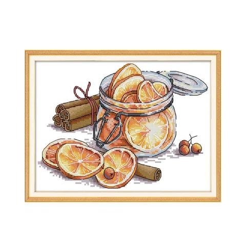 Lemon cross stitch kit aida 14ct 11ct count print canvas stitches embroidery DIY handmade ► Photo 1/1