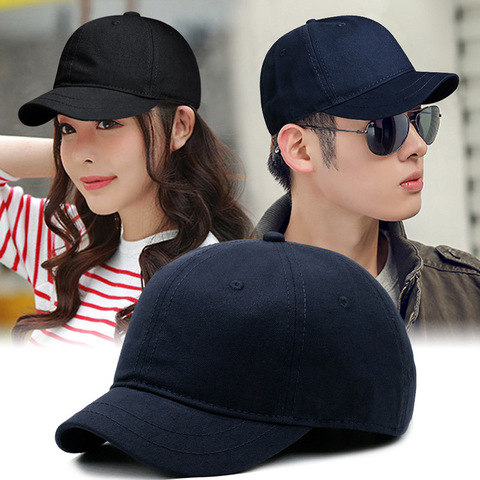 Small brim solid color baseball cap summer men's and women's sun hat outdoor leisure equestrian cap big size sports caps 55-63cm ► Photo 1/6