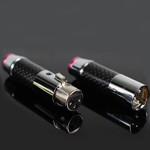 2 pairs/4pairs female male 3 pins Carbon Fiber Brass plated rhodium Gold XLR plug connector ► Photo 1/6