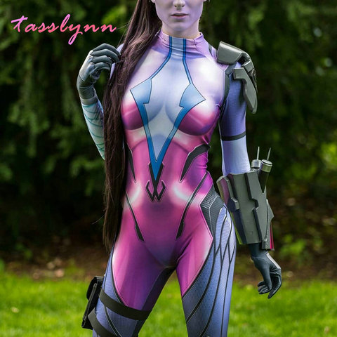 Game Overwatch Costumes Widowmaker Cosplay Costume Women Female Girls Suit Zentai Superhero Geek Girl Bodysuit Adults/Kids ► Photo 1/6