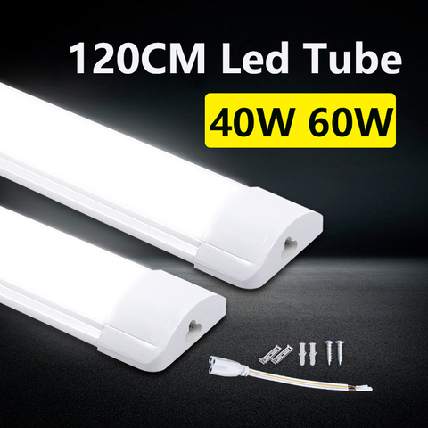 120CM 4FT LED Tube Light  220V Kitchen Lamp T5 Led Tube Bulb Wall Lamp 1200mm 40W 60W Fluorescent Bar Light Cold White For Home ► Photo 1/6