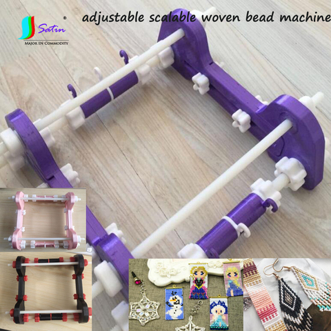 Adjustable Scaling Efficient Plastic Beaded Loom DIY Homemade Bracelet Necklace Earring Weaving Knitting Beaded Loom Machine ► Photo 1/6