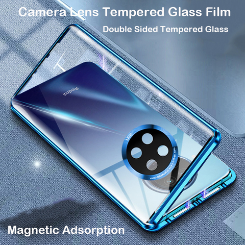 Magnetic Case For Xiaomi 10 lite 10 Pro Coque Double Glass Cover Metal Bumper Redmi 10X Note 9 9S K30 Camera Lens Protector Case ► Photo 1/6