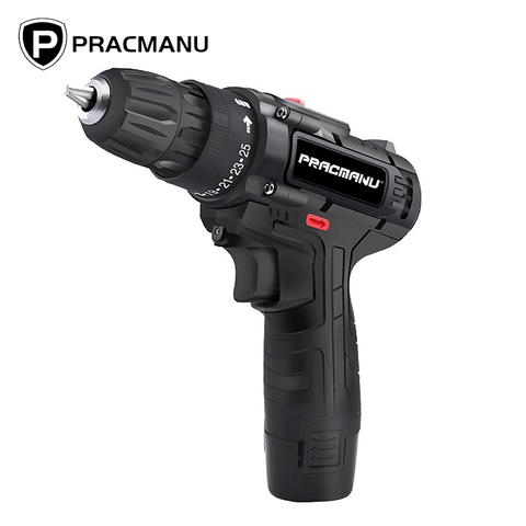 PRACMANU 12V Electric Hand Drill Battery Cordless Hammer Drill Electric Screwdriver Home Diy Power Tools ► Photo 1/5
