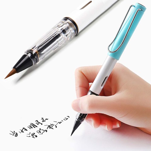 NEW plastic Transparent color fountain style Weasel Hair Calligraphy small regular script Brush Pen ► Photo 1/6