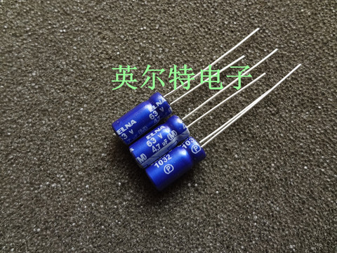 50pcs NEW ELNA RE3 63V4.7UF 5X11MM audio electrolytic capacitor 4.7uF/63V blue robe 4.7UF 63V ► Photo 1/1