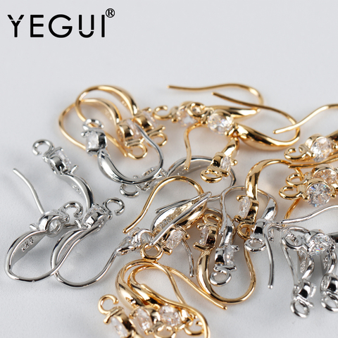 YEGUI M926,jewelry accessories,18k gold plated,copper metal,rhodium plated,zircon,charm,diy earring,jewelry making,20pcs/lot ► Photo 1/5