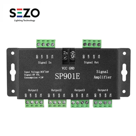 SP901E SPI Signal Amplifier for WS2812B WS2811 WS2813 Pixel RGB LED Strip Signal Repeater Addressable Dream Color Tape DC5-24V ► Photo 1/6