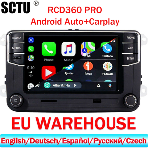 RCD360 PRO Car Radio Carplay Android Auto For VW Polo 5 6 Golf Passat Caddy Tiguan Touran Eos  Jetta T5 TAX FREE 6RD035187B ► Photo 1/6