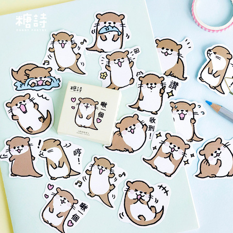 Mohamm Cute Animal Otter Masking Stickers Scrapbooking Diary Japanese Stationery Paper Deco School Supplies ► Photo 1/5