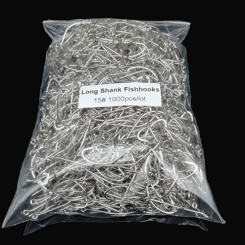 1000 Pcs/lot Fishhooks Wholesale By Bulk Long Shank Handle Circle Barbed Hooks Ious Crucian Carp Fishing Strips Jig Head Pesca ► Photo 1/6