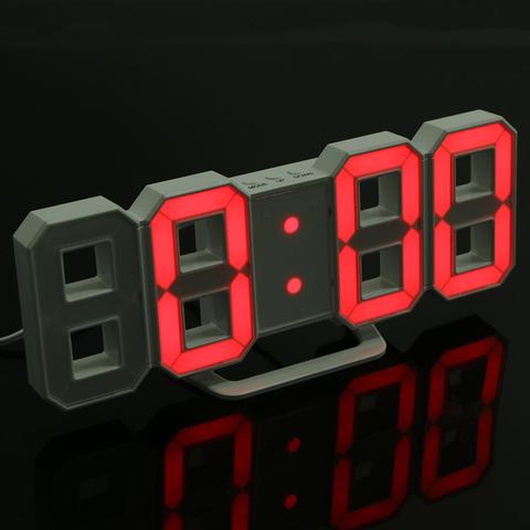 Digital Electronic Clock LED Table Clock Brightness Adjustable Alarm Clock Fashion Wall Hanging Clock with USB Cable Wall Clock ► Photo 1/6