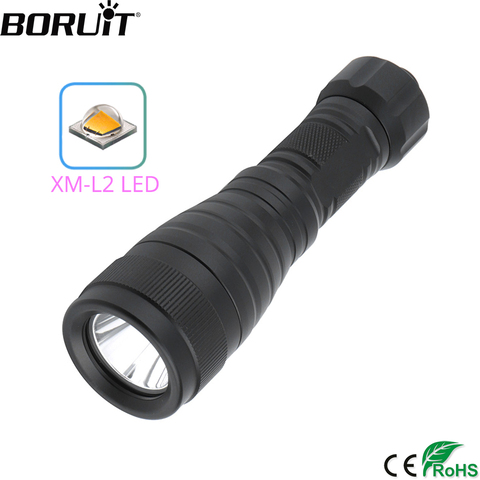 BORUiT DIV05 LED Scuba Diving Flashlight High Power XM-L2 2000LM Torch Underwater 150M Lantern 18650 Diver Submarine Light ► Photo 1/6