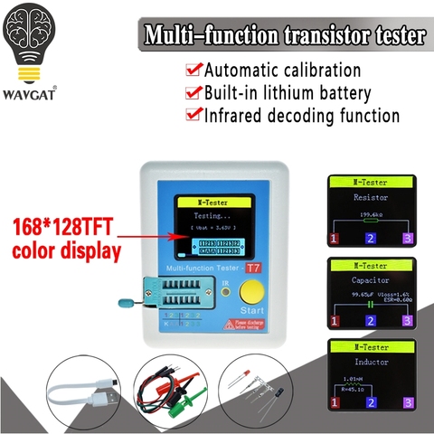 LCR-T7 New Transistor Tester TFT Diode Triode Capacitance Meter LCR ESR meter NPN PNP MOSFET IR Multifunction tester multimeter ► Photo 1/6