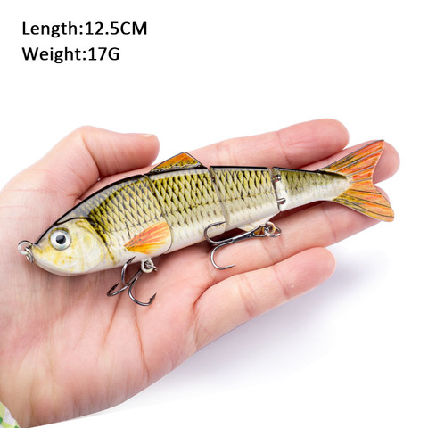 2022 Multi Jointed Swimbaits 125mm/17g Wobblers Fishing Lures Crankbait Fishing bait Suit 4 Segment Hard Artificial Bait Sinking ► Photo 1/6