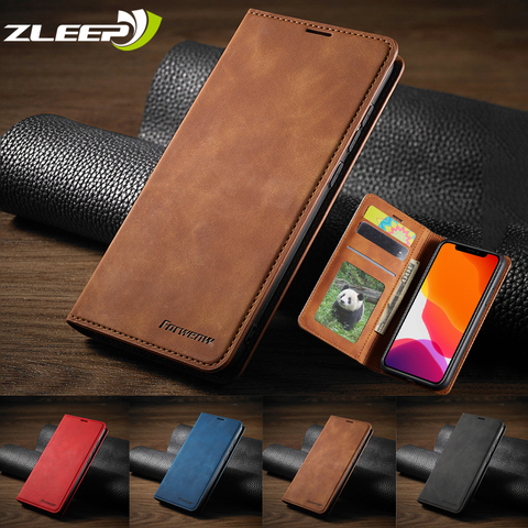 Luxury Skin Leather Case For iPhone SE 2022 12 Mini 11 Pro XR XS Max 8 7 6 6s Plus 5 5s Flip Wallet Card Slots Book Phone Cover ► Photo 1/6