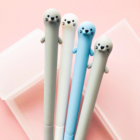 1X Cute Otter Silicone Gel Pen Rollerball Pen School Office Supply Student Stationery Writing Signing Tool Black Ink 0.5mm ► Photo 1/4