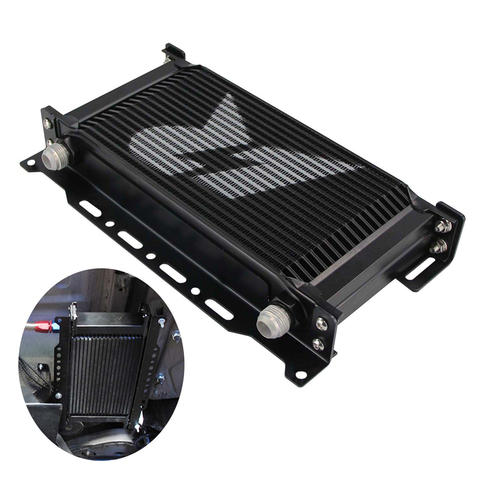 LINESRACING 19ROW AN-10AN Engine Racing OIL COOLER Black/Silver+Mounting Bracket Kit ► Photo 1/6