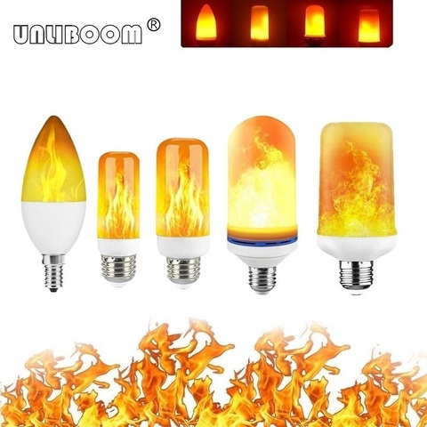 2022 New LED Dynamic Flame Effect Fire Light Bulb E27 E26 B22 E14 E12 LED Corn Bulb Creative Flickering Emulation 3W 5W 7W 9W ► Photo 1/6