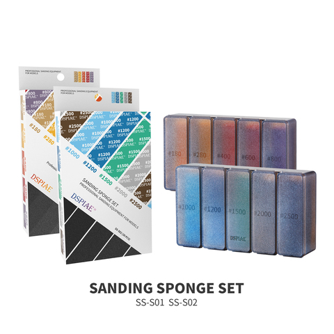 DSPIAE #180~#2500 Sanding Sponge Set Professional Sanding Equipment For Modeler ► Photo 1/6