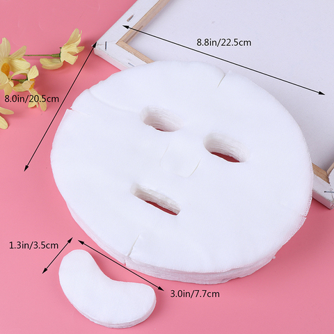 100pcs/lot Disposable Face Mask DIY Soft Non-toxic Pure Facemask Sheet Beauty Tools Breathable Cotton Face Mask Sheet Paper ► Photo 1/6